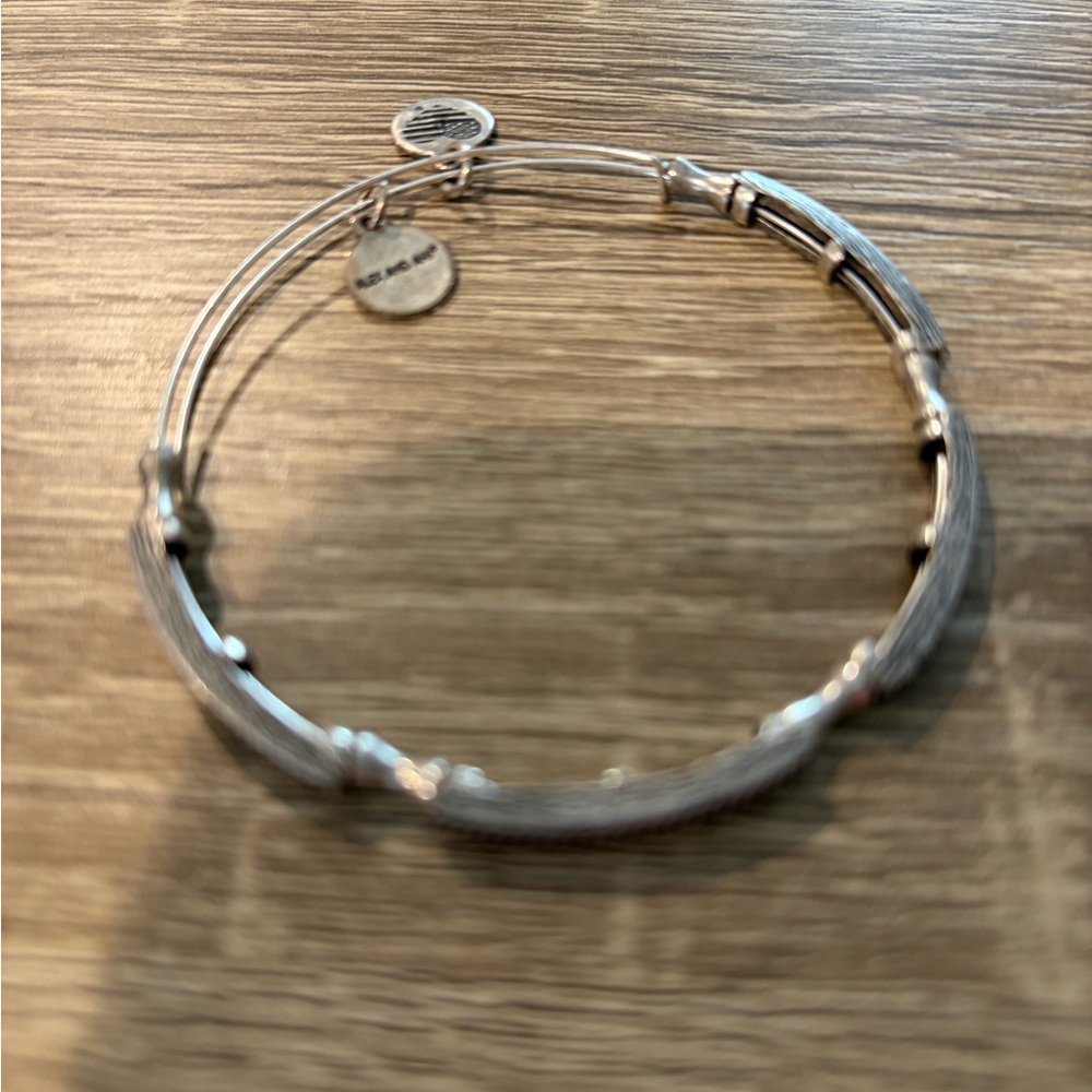 Alex and Ani Silver Wire Multi-Strand Bangle with Signature Charms